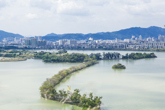 肇庆七星岩城市风光