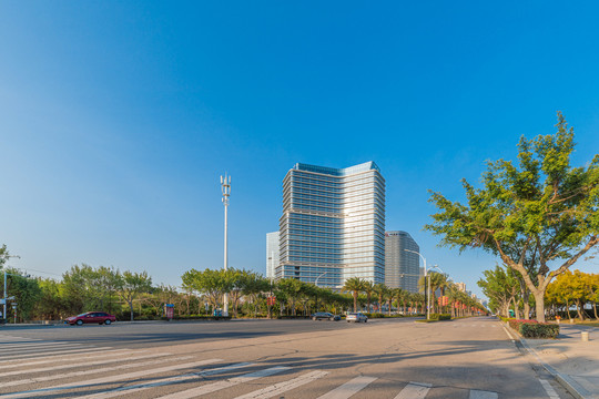 城市道路和现代城市建筑