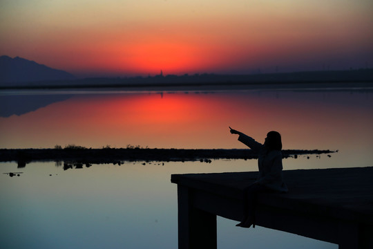 盐湖夕阳