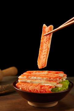 火锅涮菜蟹棒