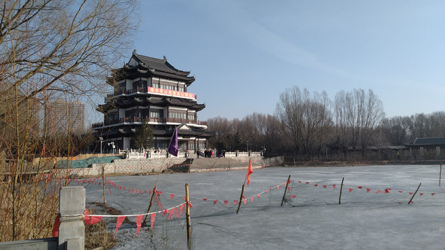 大同平旺公园冬季风景