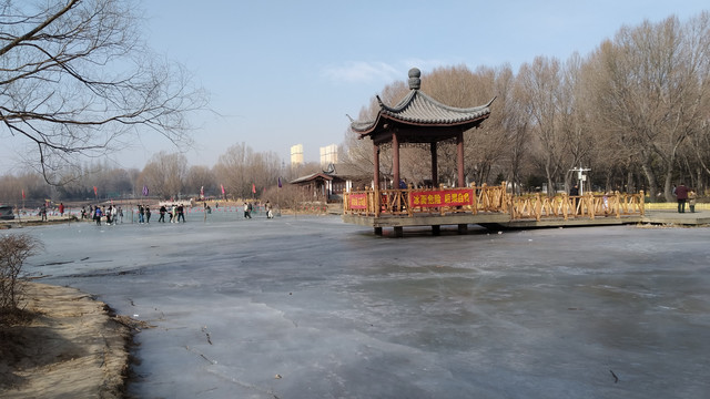 大同平旺公园冬季风景