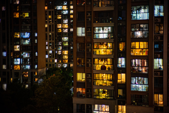 小区夜景