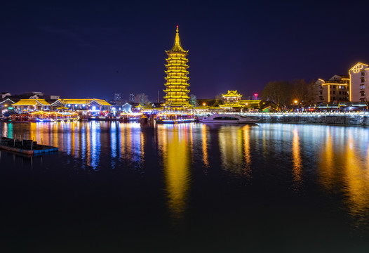 江苏淮安里运河文化长廊夜景