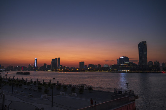 上海黄浦江浦东滨江夜景