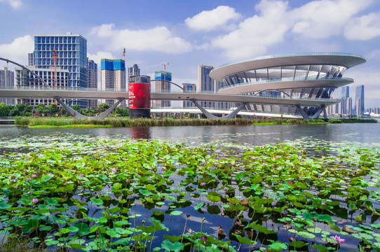 长沙梅溪湖公园城市岛双螺旋观景