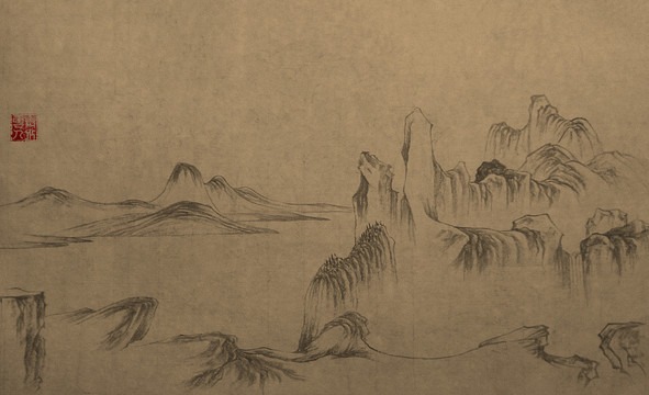 仿古山水画