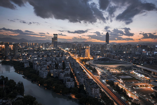 温州城市风景夜景