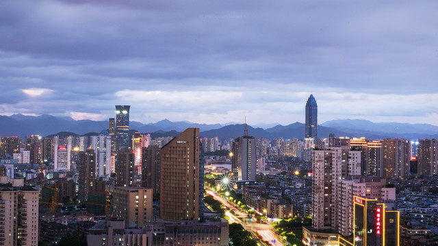 温州城市风景夜景