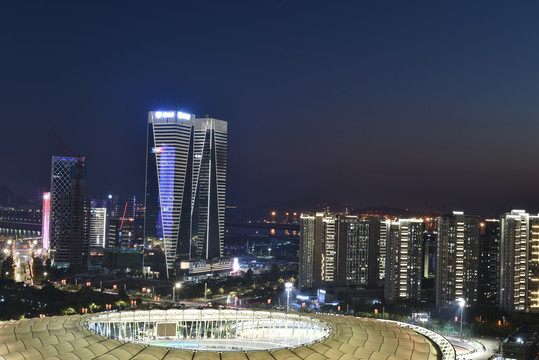 深圳宝安城市风光夜景