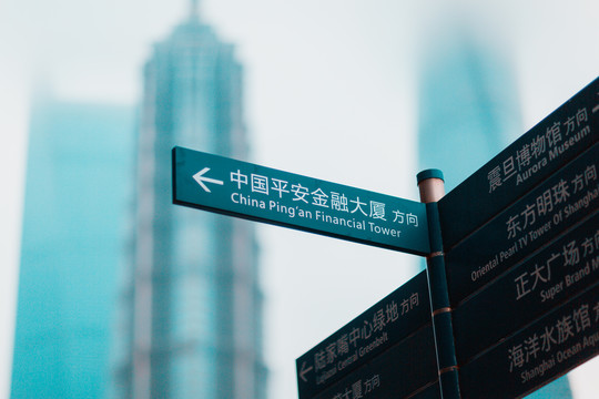 陆家嘴指示牌