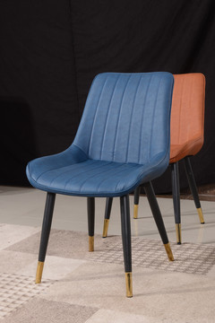蓝色现代餐椅