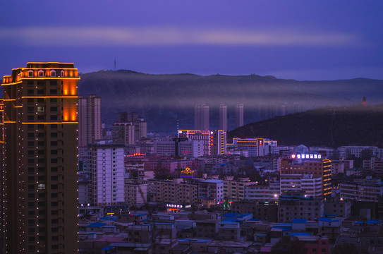 甘肃定西城市夜景