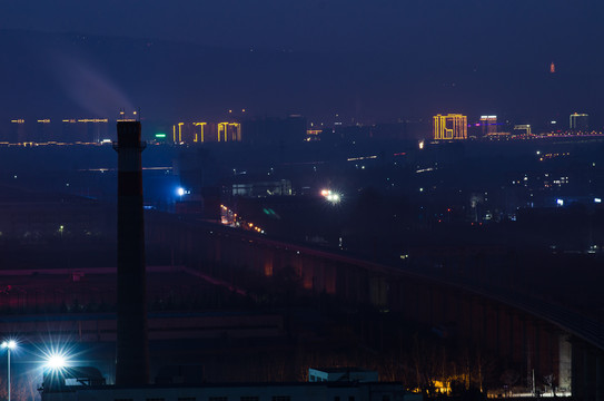 甘肃定西城市夜景