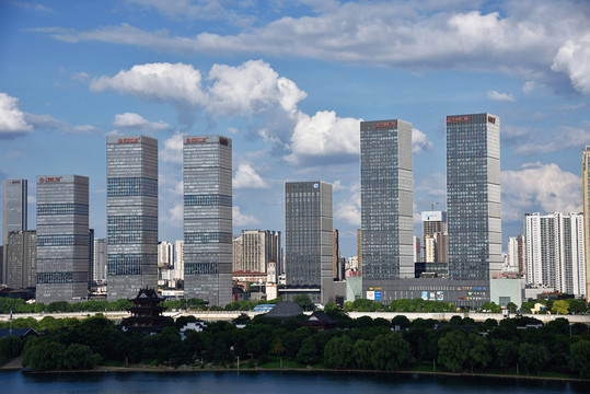 长沙湘江万达广场城市建筑风光