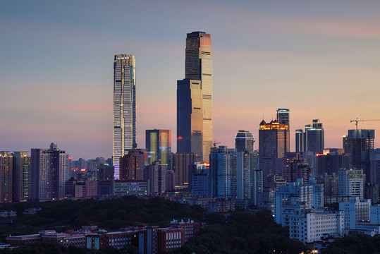 长沙年嘉湖城市建筑风光夜景