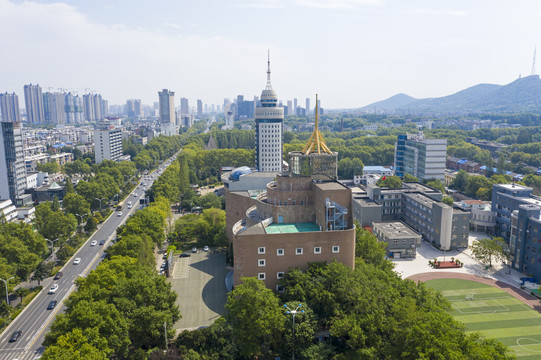 航拍淮南城市风光