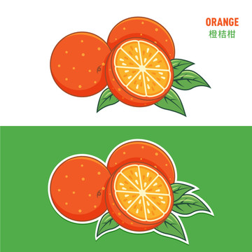 橙子矢量插画