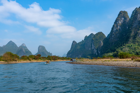 广西桂林山水阳朔兴坪漓江风光