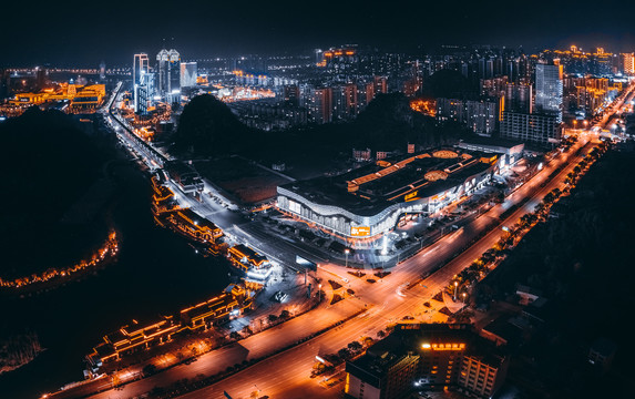 桂林临桂万达广场夜景