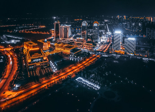 桂林临桂一院两馆夜景