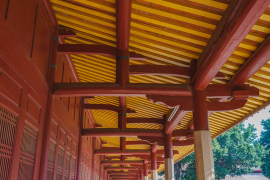中国传统木质建筑屋顶房梁结构