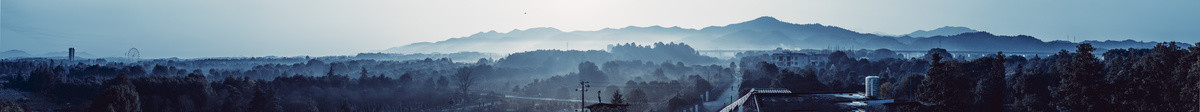 吐霞村后乐坪清晨全景