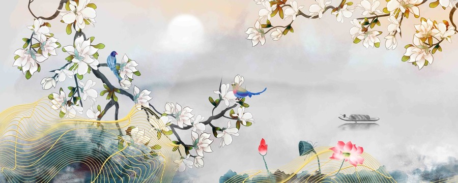 玉兰花背景