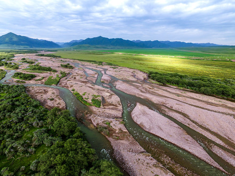 甘肃张掖山丹军马场西大河河流