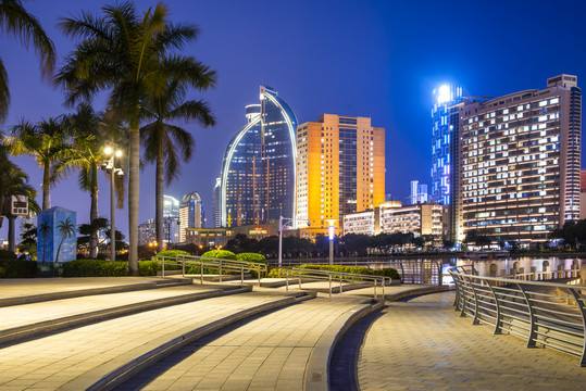 厦门白鹭洲公园夜景