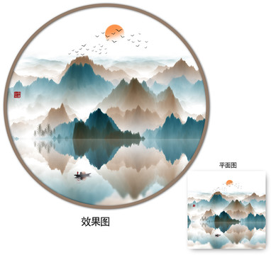 抽象山水装饰画