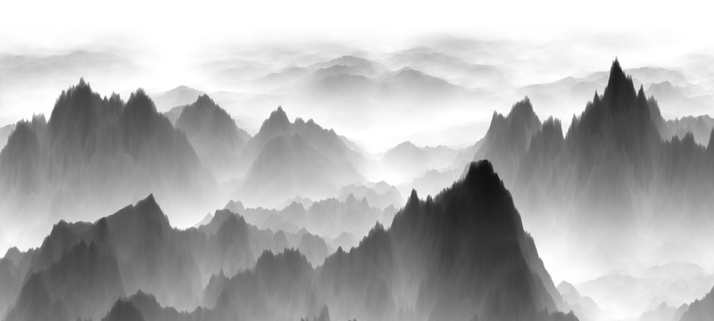水墨山