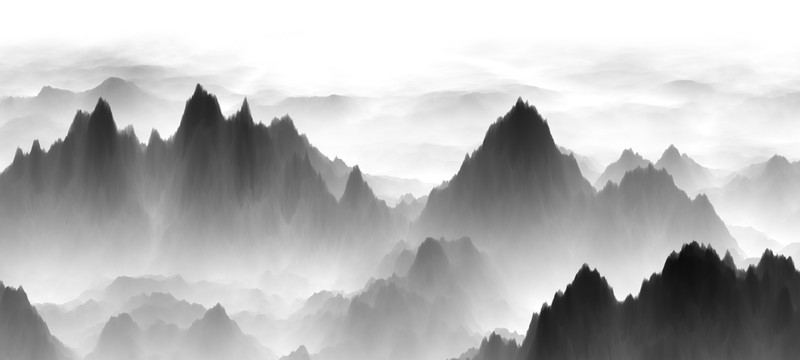 水墨山