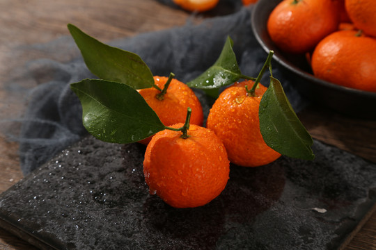 木纹纸上的水果砂糖橘蜜桔
