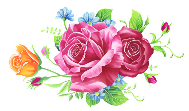 玫瑰花语陶瓷素材花纸文件