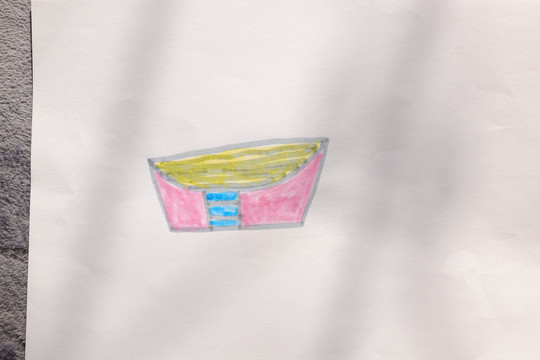儿童画彩色蜡笔薯条