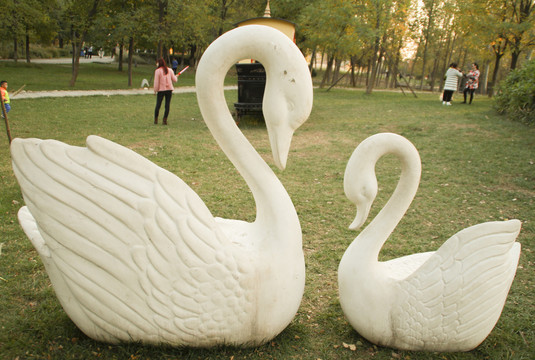 中国西安世博园天鹅雕塑
