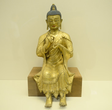 鎏金铜弥勒佛坐像