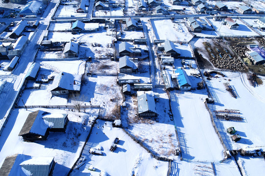 三河马的故乡内蒙古三河乡雪景