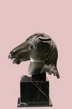 北京圆明园从海外回归的马首铜像