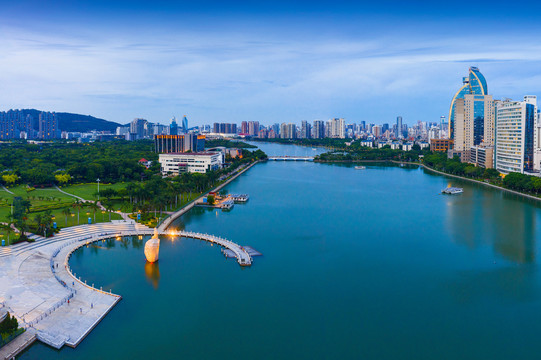 厦门白鹭洲公园夜景