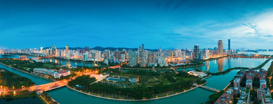 厦门白鹭洲公园夜景