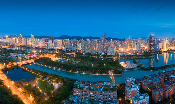 厦门白鹭洲公园夜景