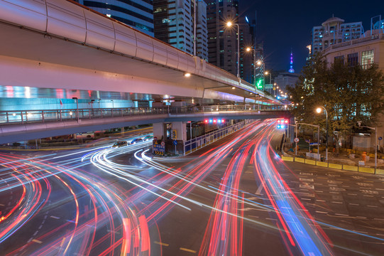 城市夜景道路