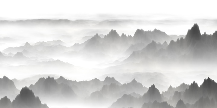 水墨山