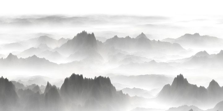水墨山