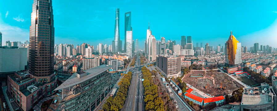 上海浦东金融城全景