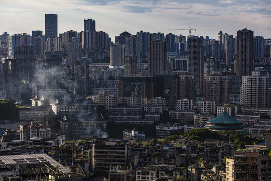 重庆夜景江北区大礼堂