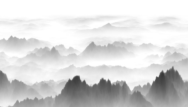 水墨山水底纹