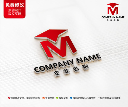 文化教育标志M字母LOGO